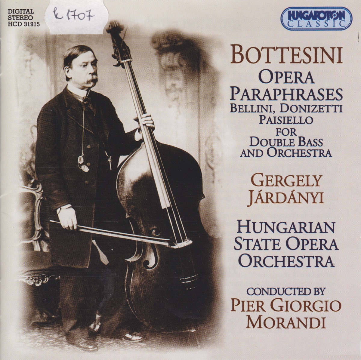 Operatic Paraphrases for Double Bass and Orchestra by Gergely Járdányi album cover