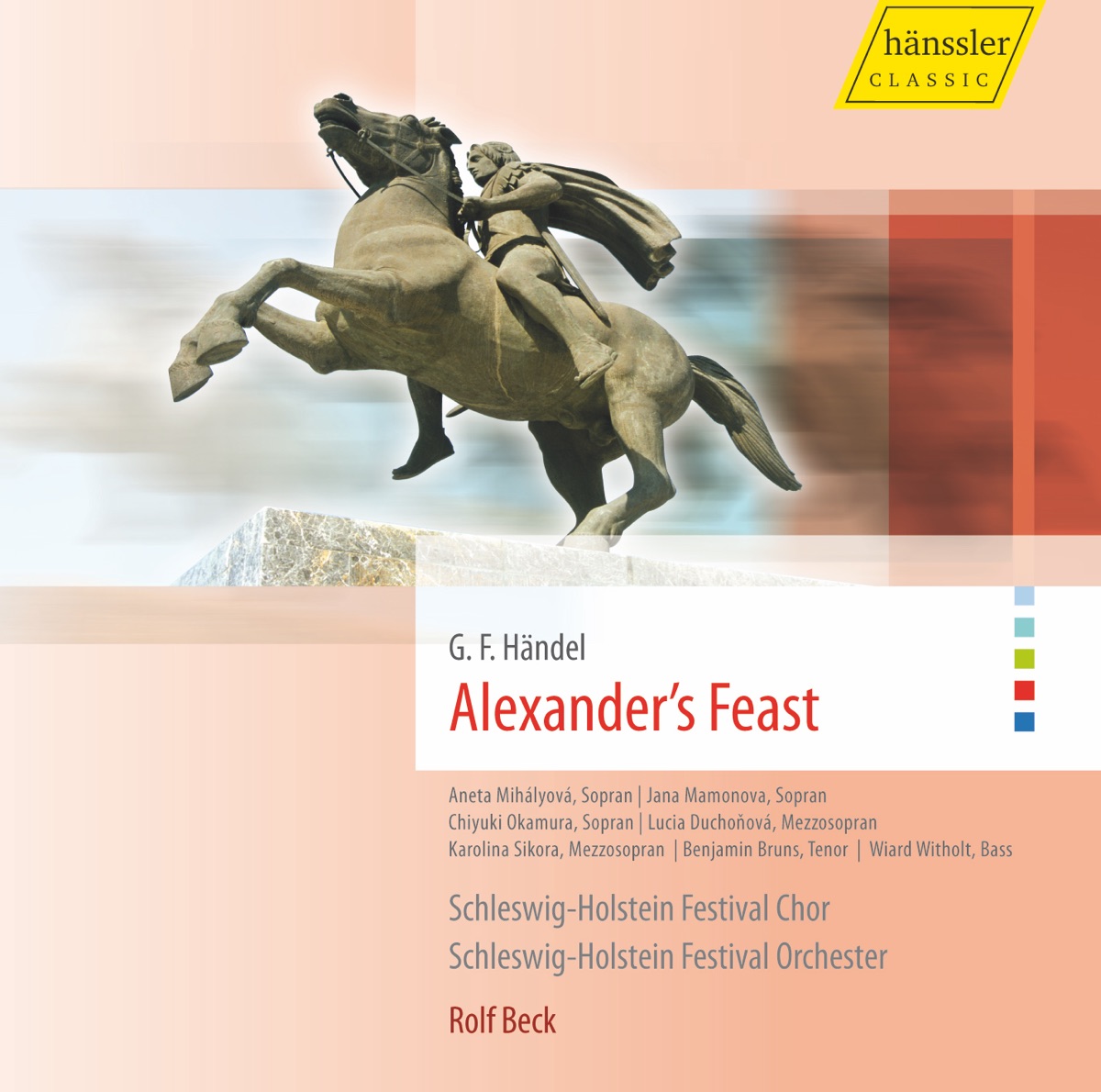Handel, G.F.: Alexander's Feast [Oratorio] by Chiyuki Okamura, Aneta Mihályová, Jana Mamonova, Lucia Duchonová, Schleswig-Holstein Music Festival Orchestra, Benjamin Bruns, Schleswig-Holstein Music Festival Choir, Karolina Sikora, Rolf Beck & Wiard Witholt album cover