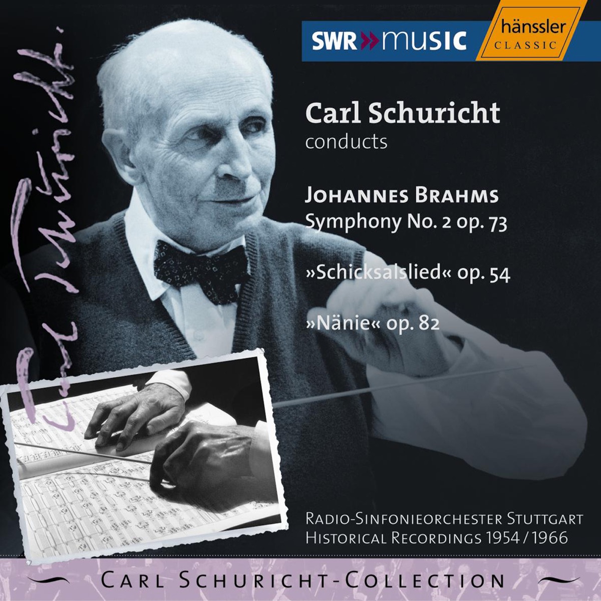 Brahms: Symphony No. 2, Op. 73 by Carl Schuricht, Stuttgart Radio Symphony Orchestra & Stuttgart Vocal Ensemble album cover