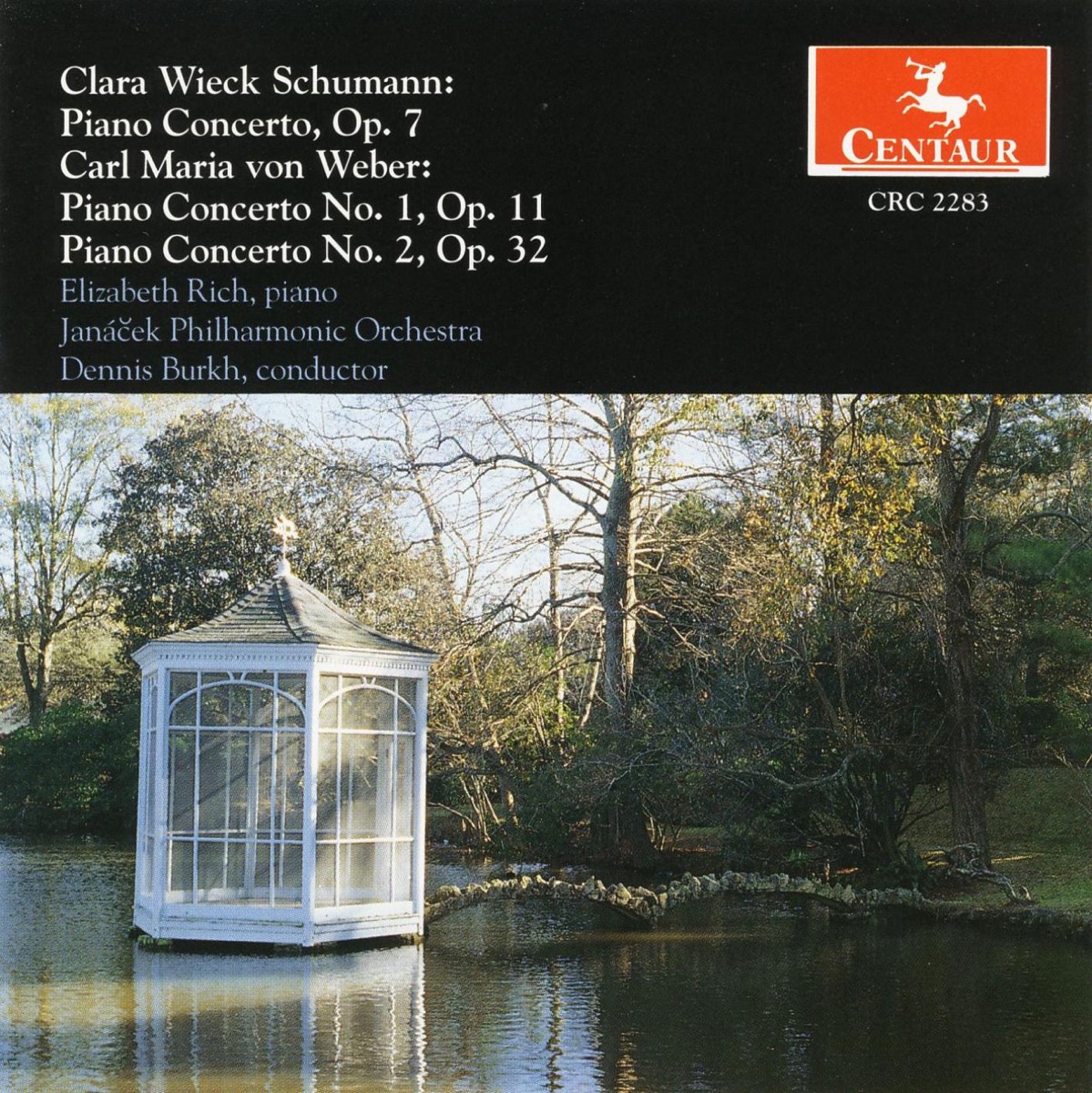 Schumann, C.: Piano Concerto in A Minor - Weber, C.M.: Piano Concertos Nos. 1 and 2 by Dennis Burkh, Janáček Philharmonic Orchestra & Elizabeth Rich album cover