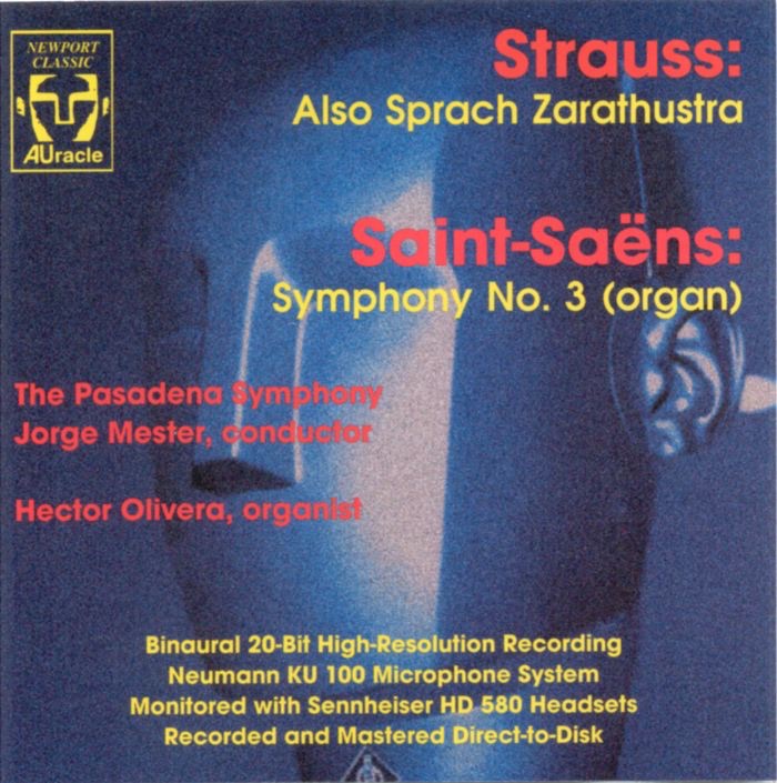 Strauss: Also Sprach Zarathustra - Saint-Saens: Symphony No. 3 by Jorge Mester & Pasadena Symphony Orchestra album cover