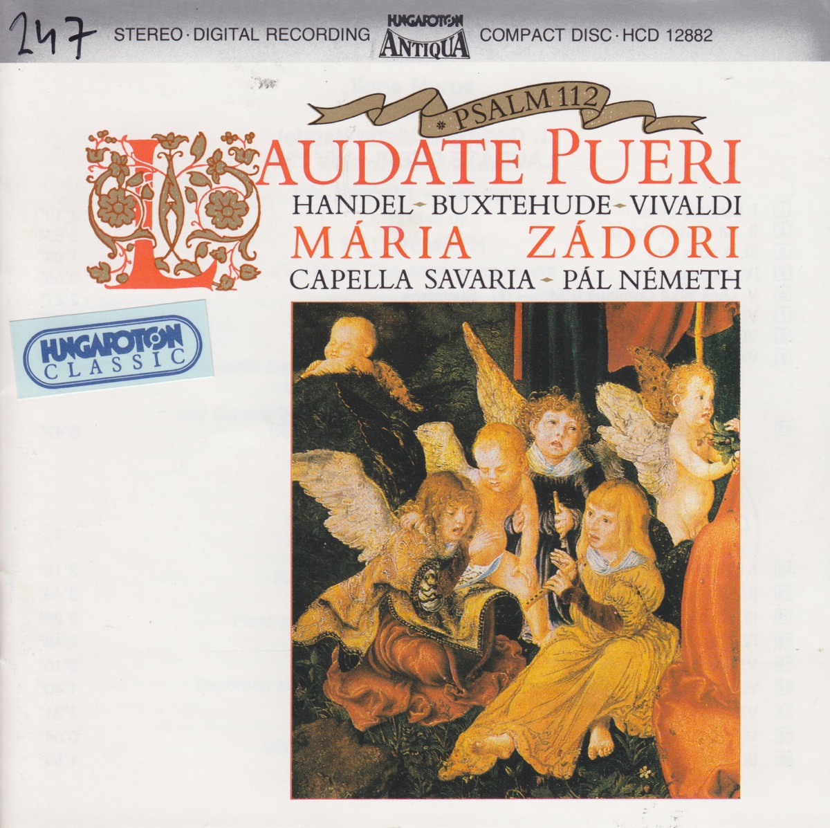 Psalm 112 Laudate Pueri by Maria Zadori, Ilona Maros, Capella Savaria & Pál Németh album cover