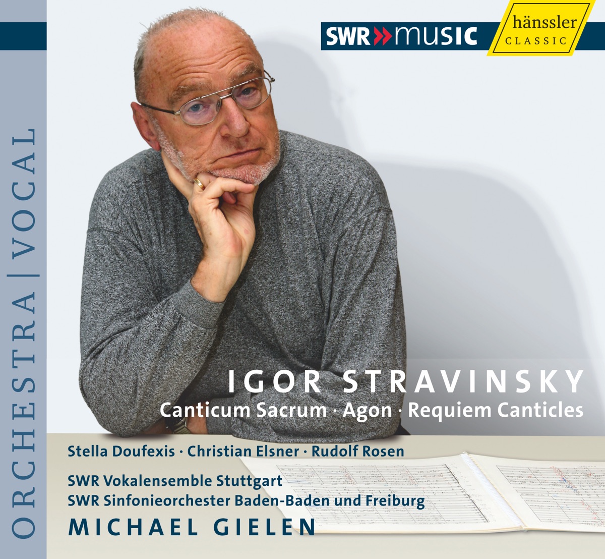 Stravinsky, I.: Canticum Sacrum - Agon - Requiem Canticles by Christian Elsner, Stuttgart Vocal Ensemble, Rudolf Rosen, South West German Radio Symphony Orchestra, Michael Gielen & Stella Doufexis album cover