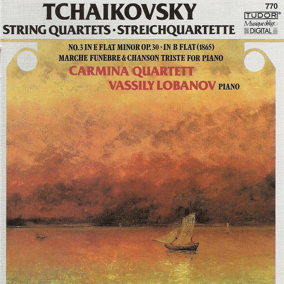Tchaikovsky, P.I.: String Quartet No. 3 - String Quartet in B Flat Major - 12 Morceaux (Excerpts) by Carmina Quartett & Vasily Lobanov album cover