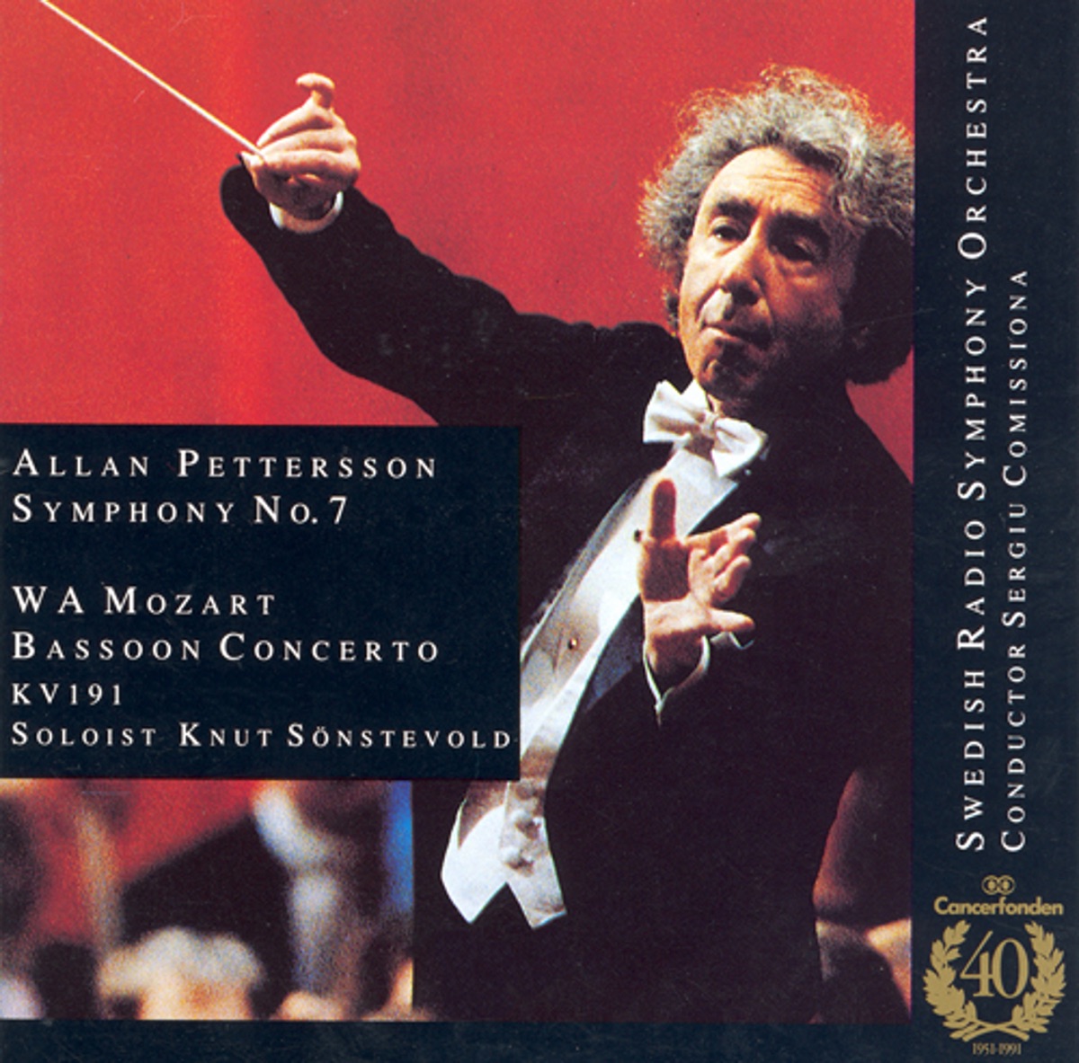 Mozart: Bassoon Concerto - Pettersson: Symphony No. 7 by Swedish Radio Symphony Orchestra, Sergiu Comissiona & Knut Sonstevold album cover