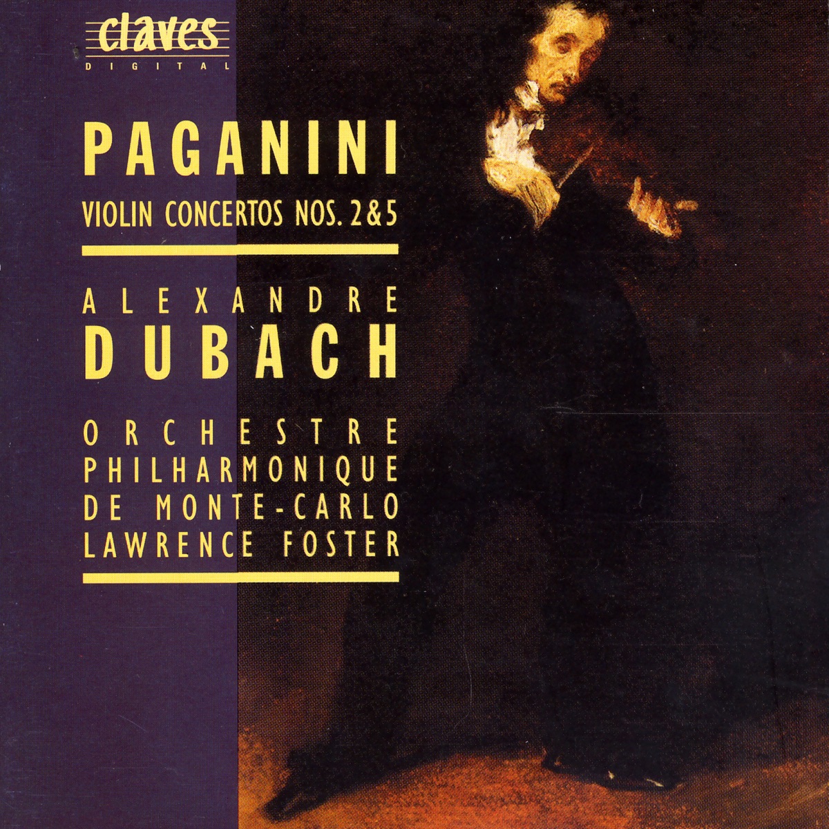 Paganini: Violin Concertos No. 2 & 5 by Alexandre Dubach, Orchestre Philharmonique De Monte-Carlo & Lawrence Foster album cover