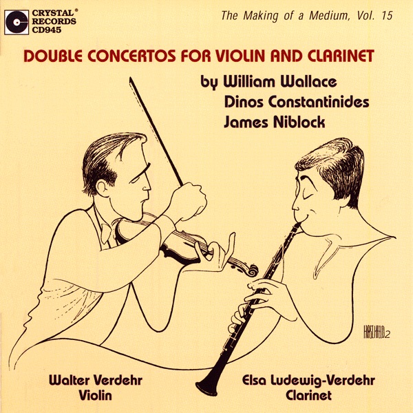 Double Concertos for Violin and Clarinet by Walter Verdehr, Elsa Ludewig-Verdehr, Bohuslav Martinů Philharmonic Orchestra, Slovak Radio Orchestra, Kirk Trevor & Jiri Tomasek album cover