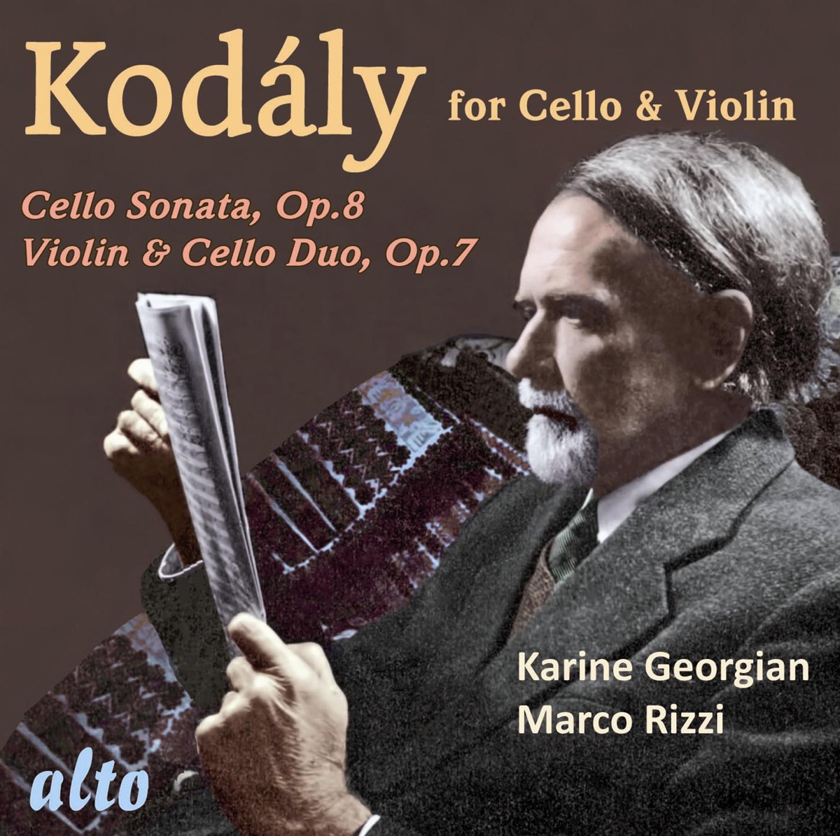Kodaly Works for Cello and Violin by Karine Georgian & Marco Rizzi album cover