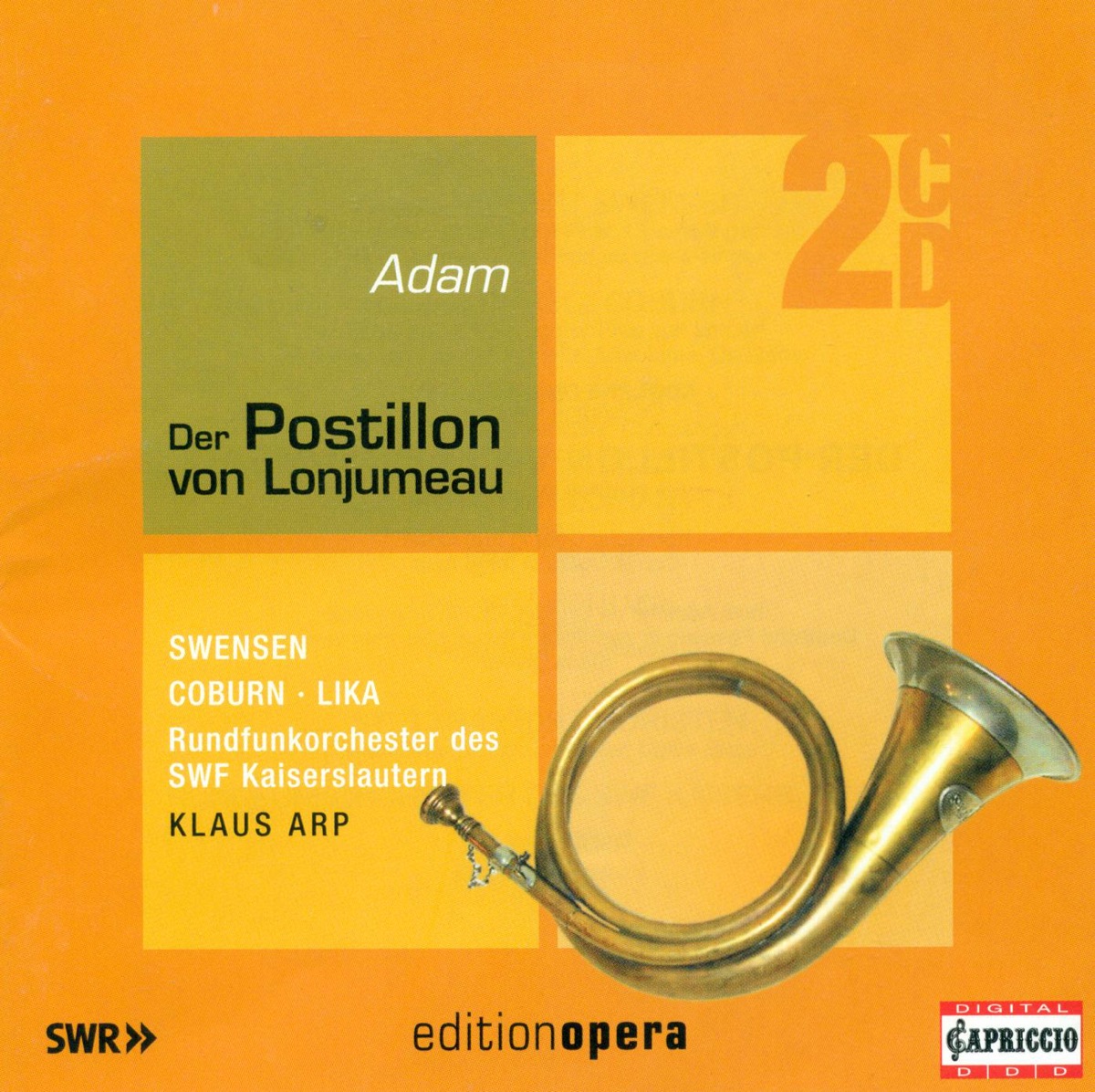 A. Adam: Le Postillon de Lonjumeau by Pamela Coburn, Klaus Arp & Kaiserslautern SWF Radio Orchestra album cover