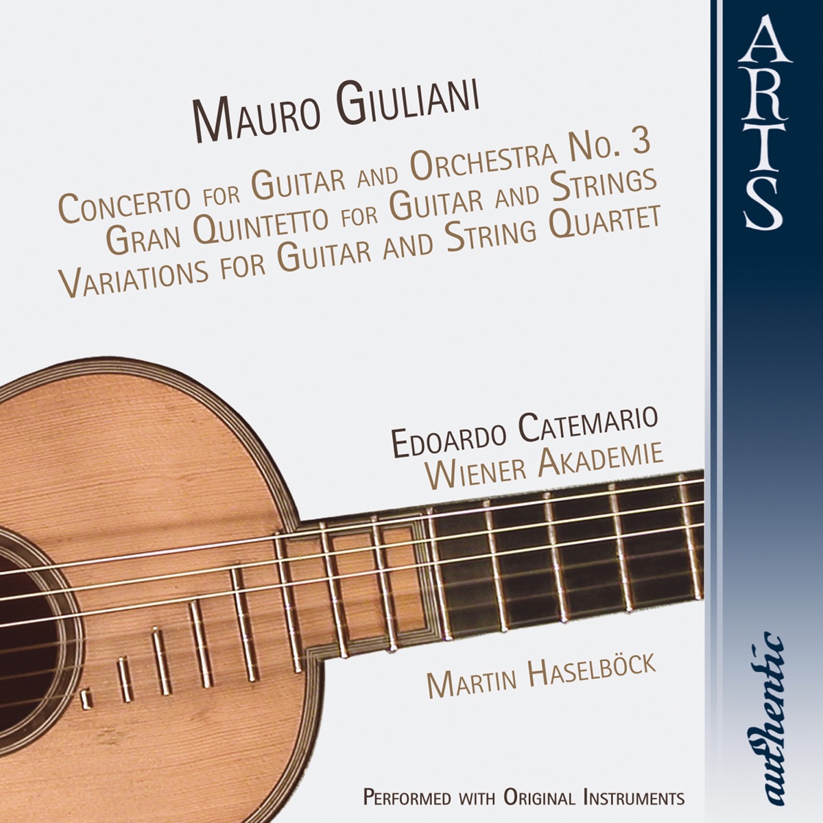 Giuliani: Concerto for Guitar and Orchestra No. 3, Gran Quintetto for Guitar and Strings, Variations for Guitar and String Quartet by Edoardo Catemario, Martin Haselböck & Wiener Akademie album cover