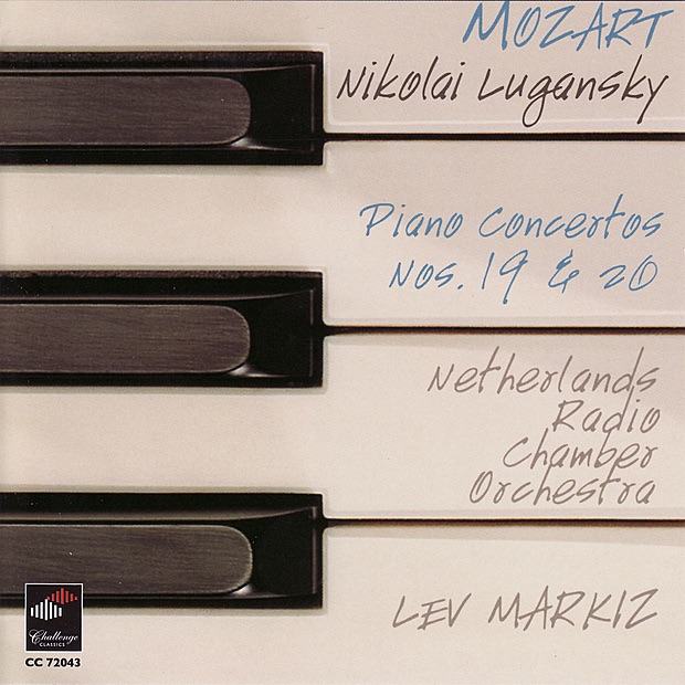 Mozart: Piano Concertos Nos. 19 & 20 by Lev Markiz, Netherlands Radio Chamber Orchestra & Nikolai Lugansky album cover