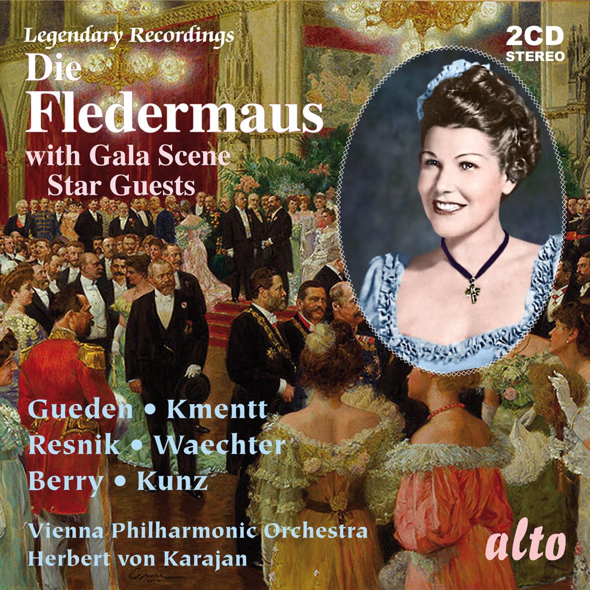 Die Fledermaus by Hilde Gueden, Waldemar Kmentt, Vienna Philharmonic & Herbert von Karajan album cover