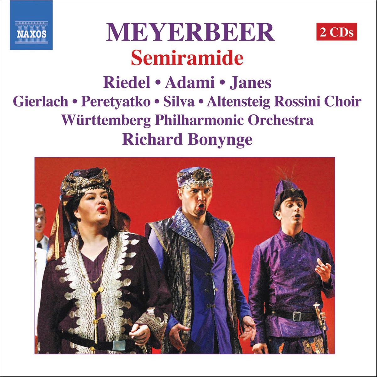 Meyerbeer: Semiramide by Altensteig Rossini Choir, Deborah Riedel, Filippo Adami, Fiona Janes, Marco Bellei, Olga Peretyatko, Wojtek Gierlach & Wurrtemberg Philharmonic Orchestra album cover