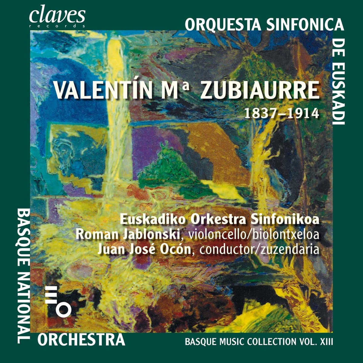 Basque Music Collection, Vol. XIII by Euskadiko Orkestra Sinfonikoa, Juan José Ocón & Roman Jablonsky album cover