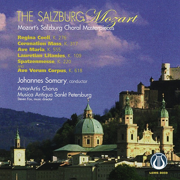 The Salzburg Mozart by Amor Artis Chorus, Johannes Somary & Musica Antiqua Sankt Petersburg album cover