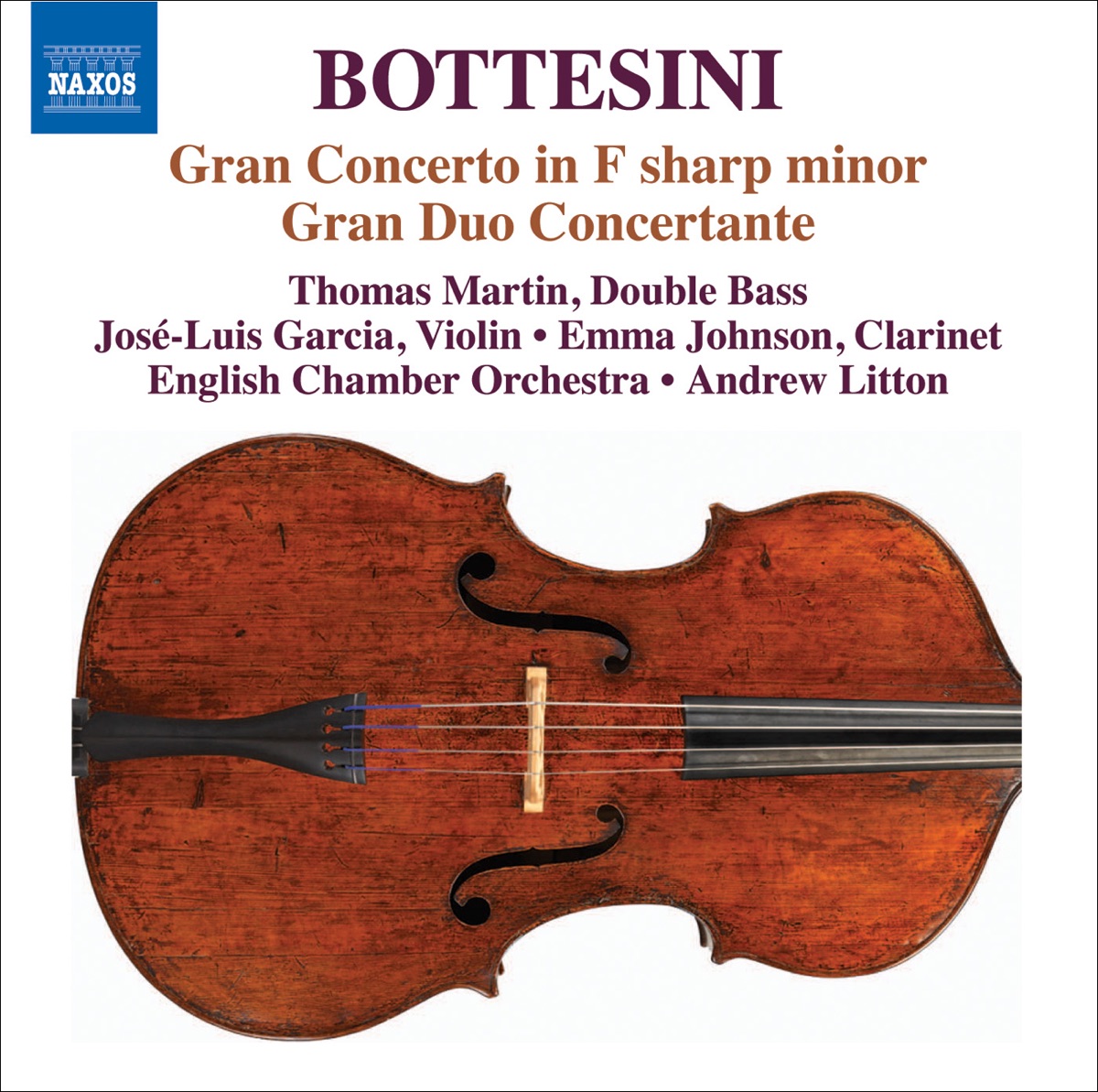 Bottesini: Double Bass Concerto No. 1 in F-Sharp Minor, Gran Duo Concertante by Thomas Martin, Andrew Litton, English Chamber Orchestra, José-Luis Garcia & Emma Johnson album cover