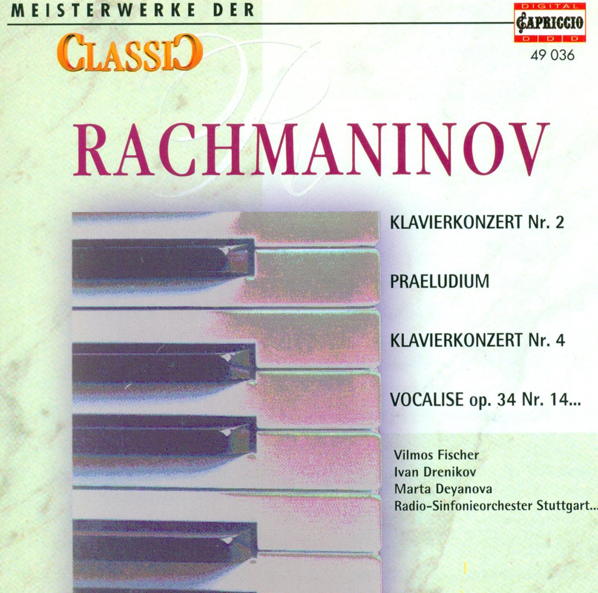 Classic Masterworks - Sergei Rachmaninov by Bulgarian Radio Symphony Orchestra, Ivan Drenikov, Jean-Pierre Wallez, Stuttgart Radio Symphony Orchestra, Sir Neville Marriner, Vilmos Fischer, Dimitur Manolov, Sofia Philharmonic Orchestra, Marta Deyanova, Vassil Stefanov & Nikolai Evrov album cover