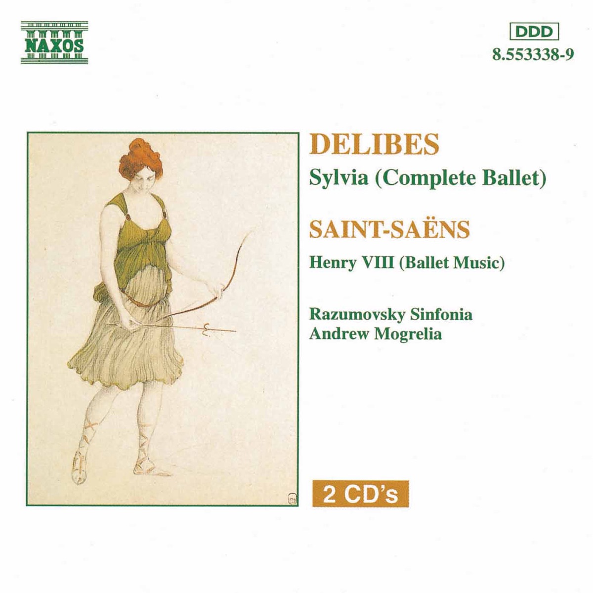 Delibes: Sylvia (Complete Ballet) - Saint-Saens: Henry VIII by Andrew Mogrelia & Razumovsky Symphony Orchestra album cover