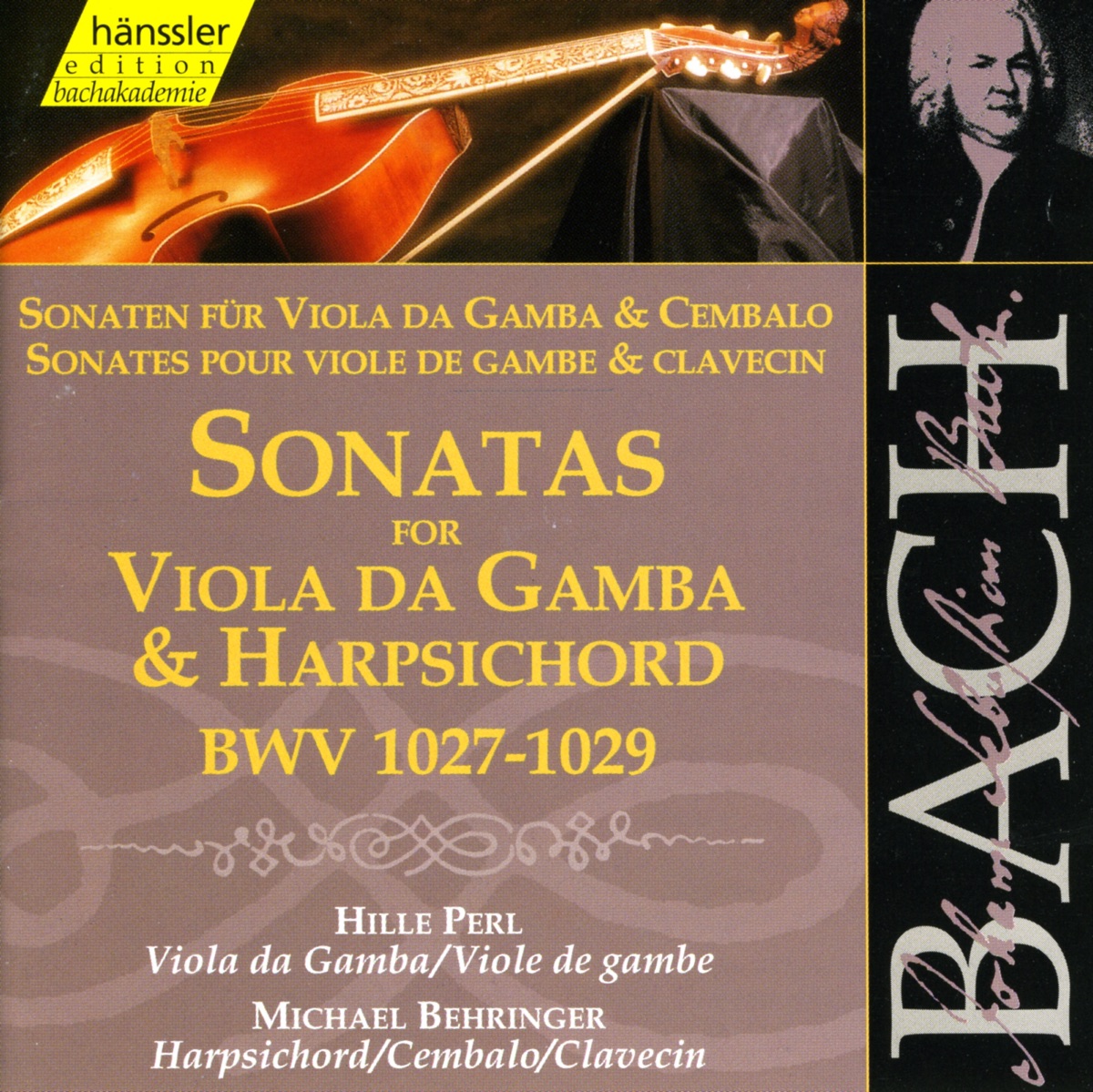 Bach, J.S.: Sonatas for Viola Da Gambe and Harpsichord, Bwv 1027-1029 by Michael Behringer & Hille Perl album cover