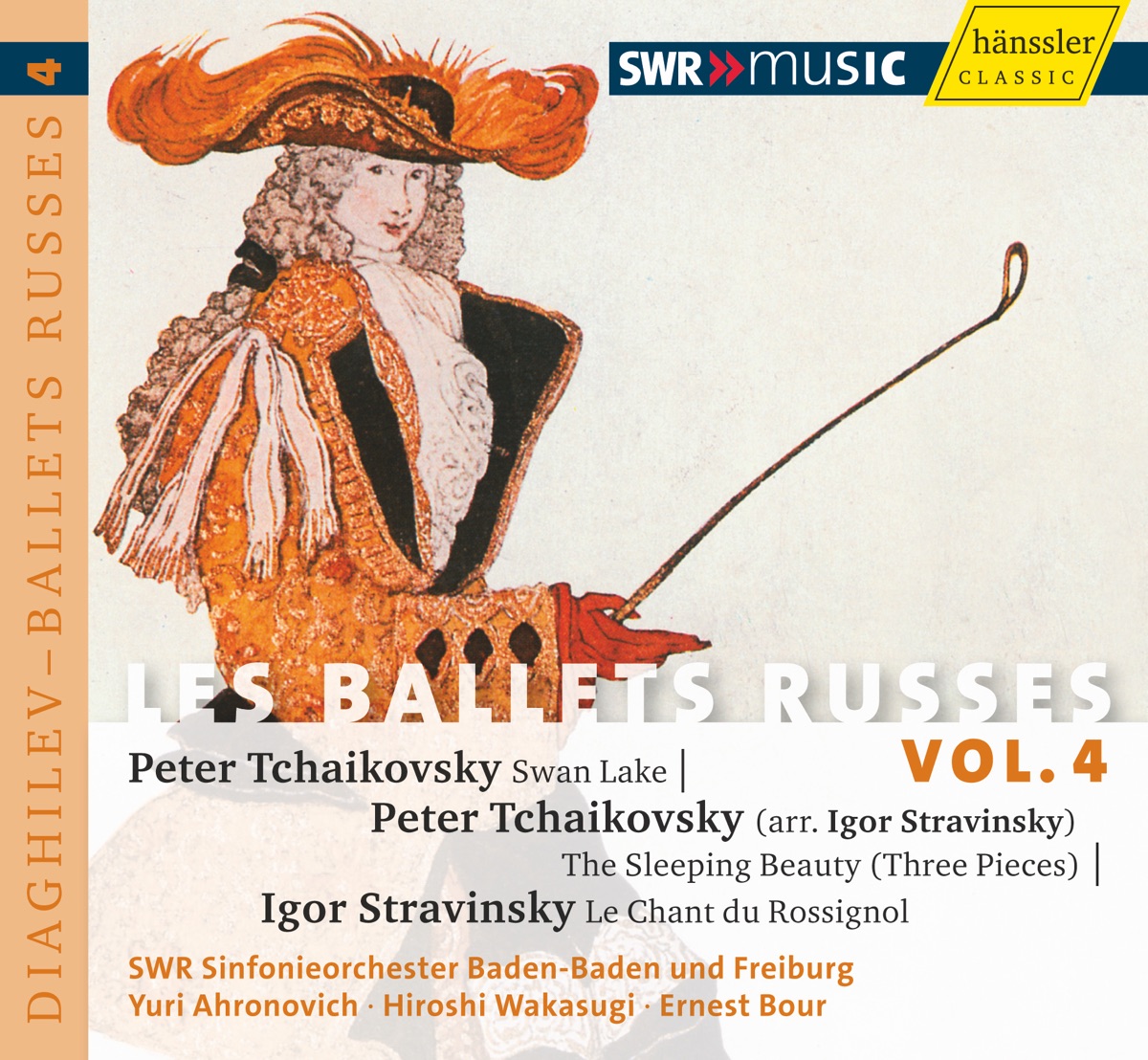 Tchaikovsky, P.I.: Swan Lake (Excerpts) - the Sleeping Beauty (Excerpts) - Stravinsky, I.: Chant Du Rossignol (Les Ballets Russes, Vol. 4) by Yuri Ahronovitch, South West German Radio Symphony Orchestra, Baden-Baden, Christian Ostertag, Hiroshi Wakasugi & Ernest Bour album cover