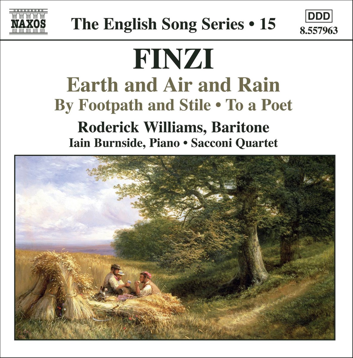 Finzi: Earth and Air and Rain (The English Song Series, Vol. 15) by Iain Burnside, Roderick Williams & Sacconi Quartet album cover