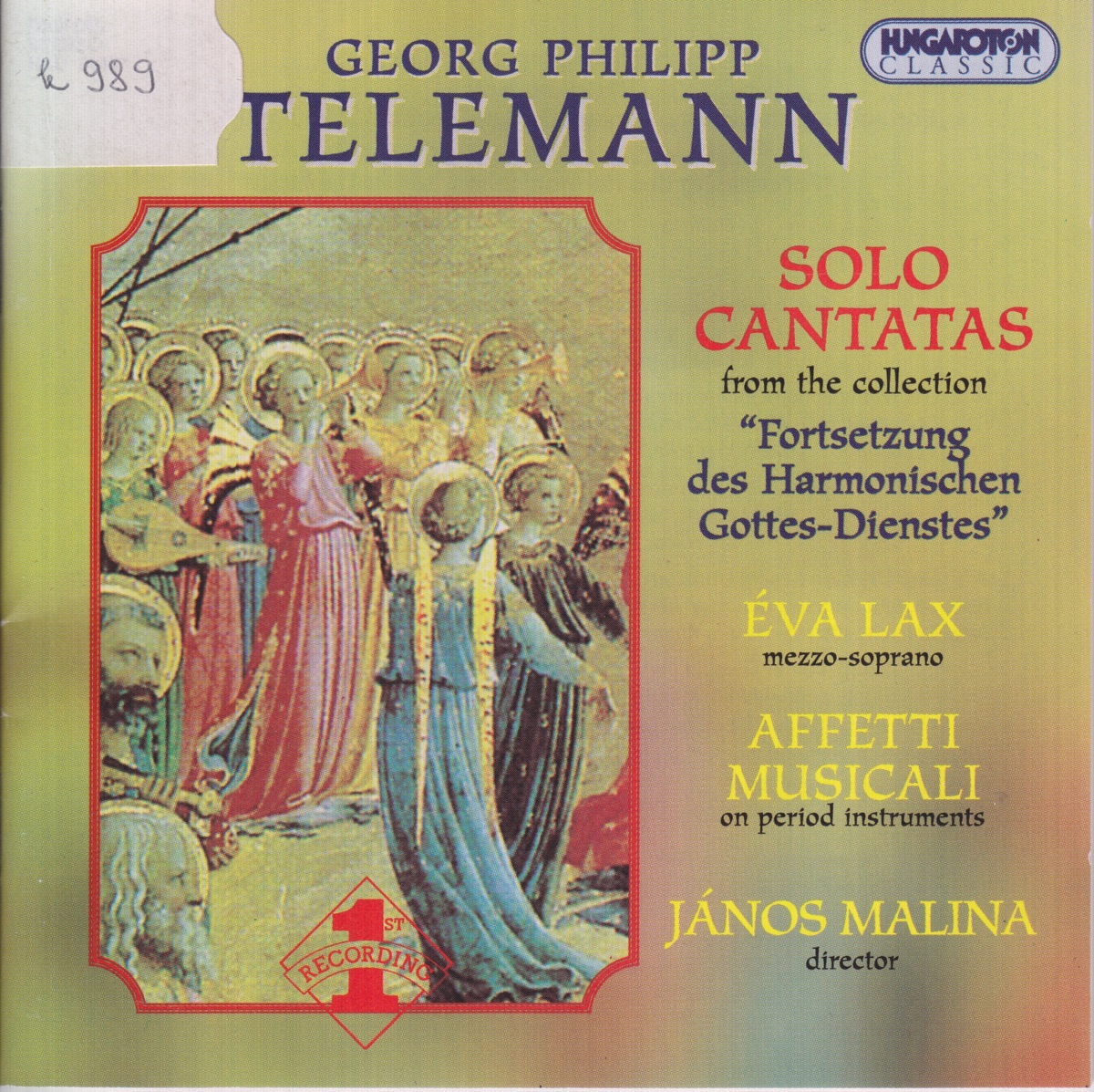 G. Ph. Telemann: Six solo cantatas from the collection "Fortsetzung des Harmonischen Gottes-Dienstes" by János Malina & Affetti Musicali album cover