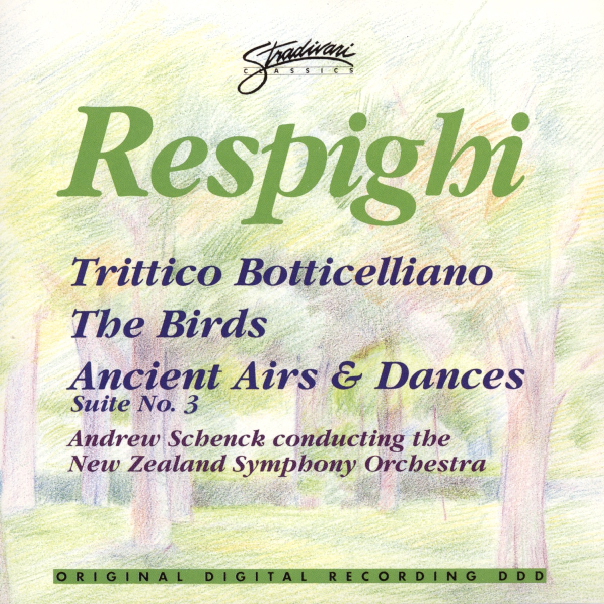 Trittico Botticelliano, the Birds, Ancient Airs & Dances by Isador Saslav, New Zealand Symphony Orchestra & Andrew Schenck album cover