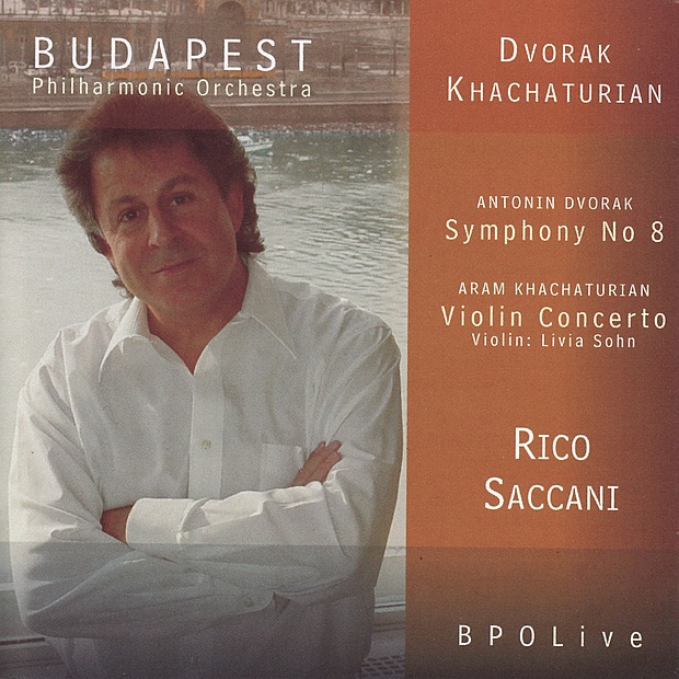 Dvořák: Symphony No. 8 - Khachaturian: Violin Concerto by Budapest Philharmonic Orchestra, Livia Sohn & Rico Saccani album cover