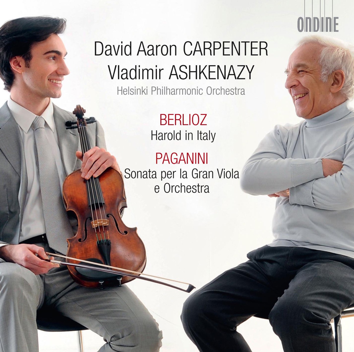 Berlioz: Harold in Italy - Paganini: Sonata per la grand viola e orchestra by Vladimir Ashkenazy, Helsinki Philharmonic Orchestra & David Aaron Carpenter album cover