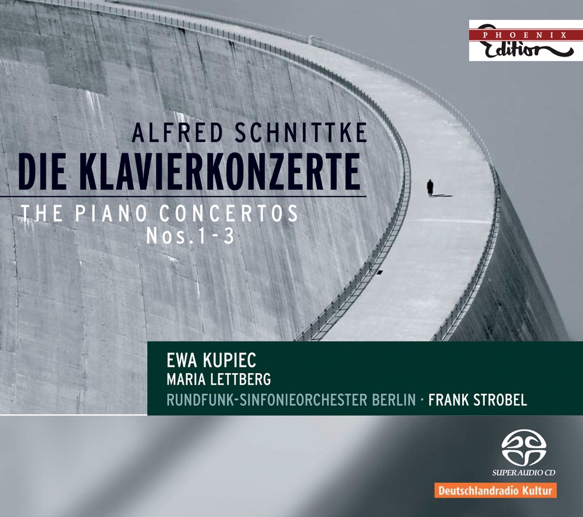 Schnittke: Piano Concerto, Concerto for Piano and String Orchestra, Concerto for Piano 4-hands and Chamber Orchestra by Ewa Kupiec, Frank Strobel & Rundfunk-Sinfonieorchester Berlin album cover