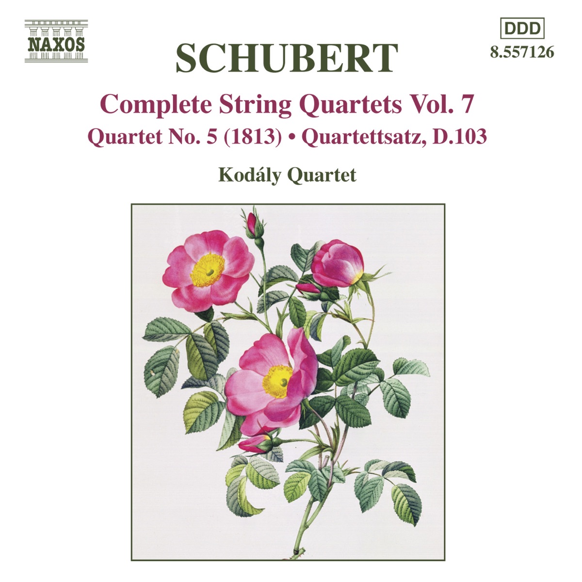 Schubert: Complete String Quartets, Vol. 7 by Gyozo Mathe & Kodály Quartet album cover