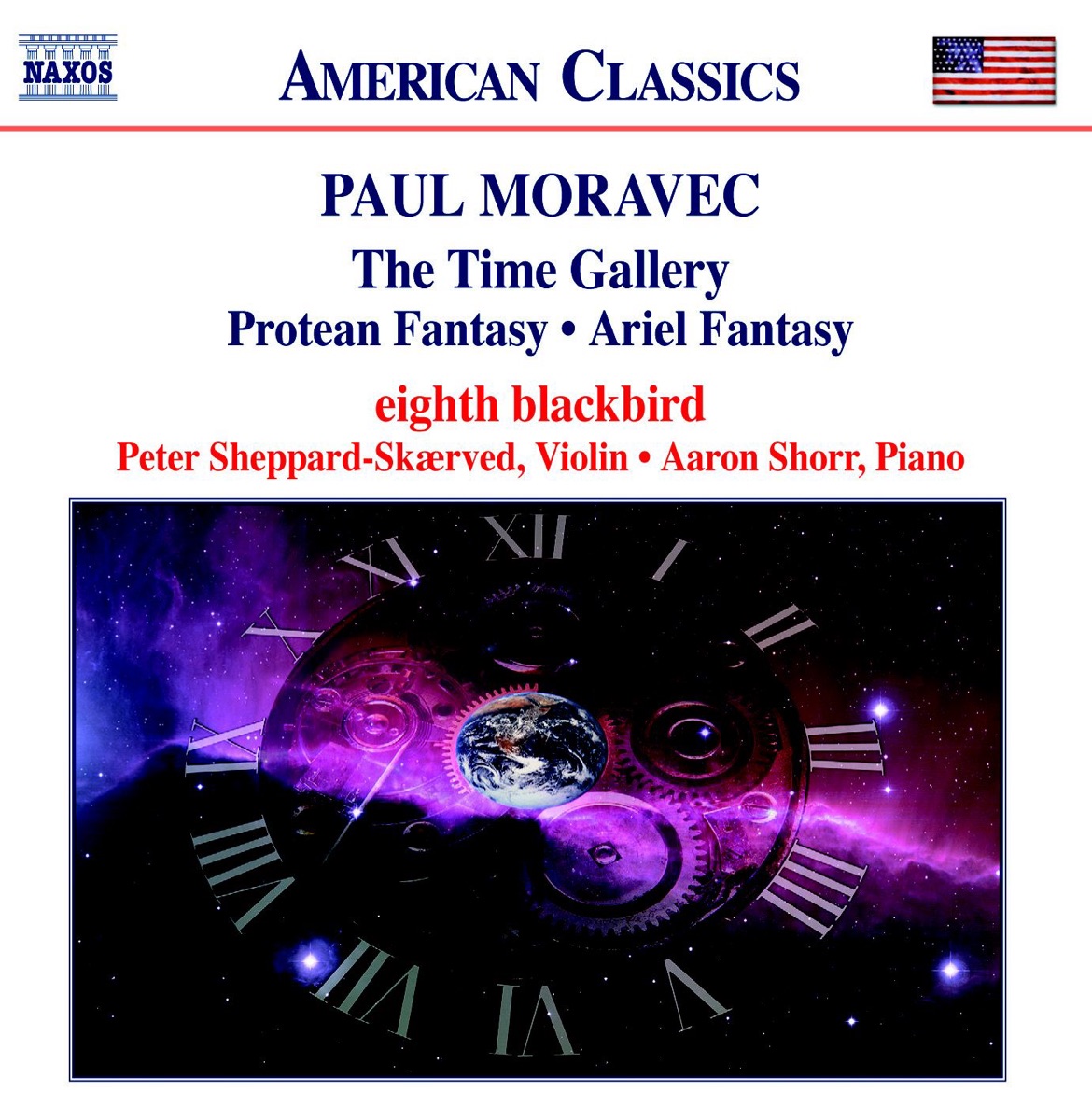 Moravec: The Time Gallery - Protean Fantasy - Ariel Fantasy by Aaron Shorr, Eighth Blackbird & Peter Sheppard Skærved album cover