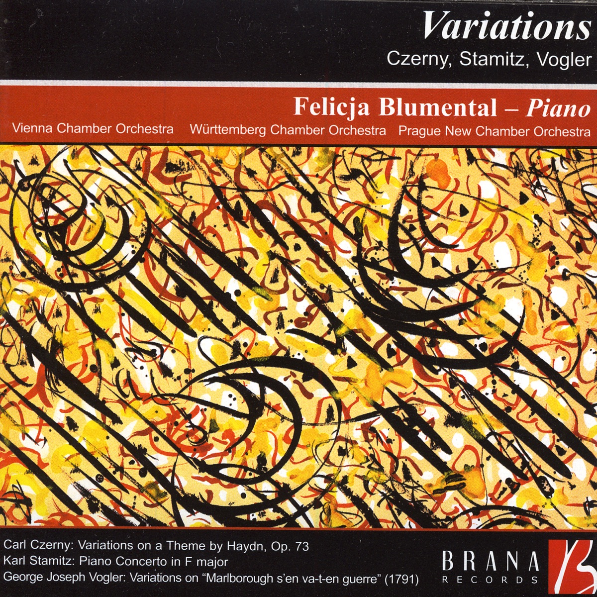 Variations: Czerny, Stamitz, Vogler by Felicja Blumental, Vienna Chamber Orchestra, Württemberg Chamber Orchestra, Prague New Chamber Orchestra, Helmuth Froschauer, Jörg Faerber & Alberta Zedda album cover