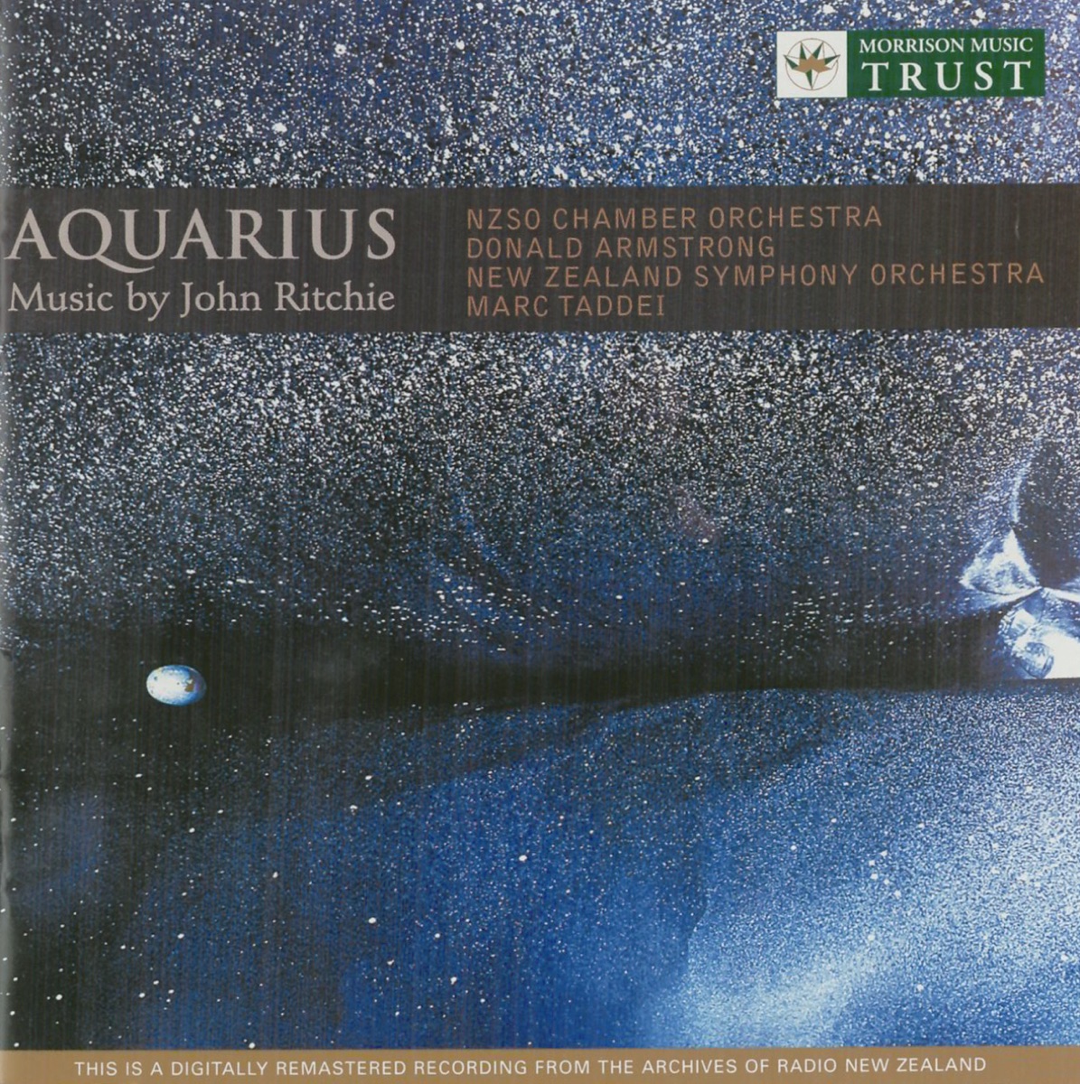 Ritchie: Aquarius - Music By John Ritchie by New Zealand Chamber Orchestra, Donald Armstrong, Marina Sturm, New Zealand Symphony Orchestra & Marc Decio Taddei album cover