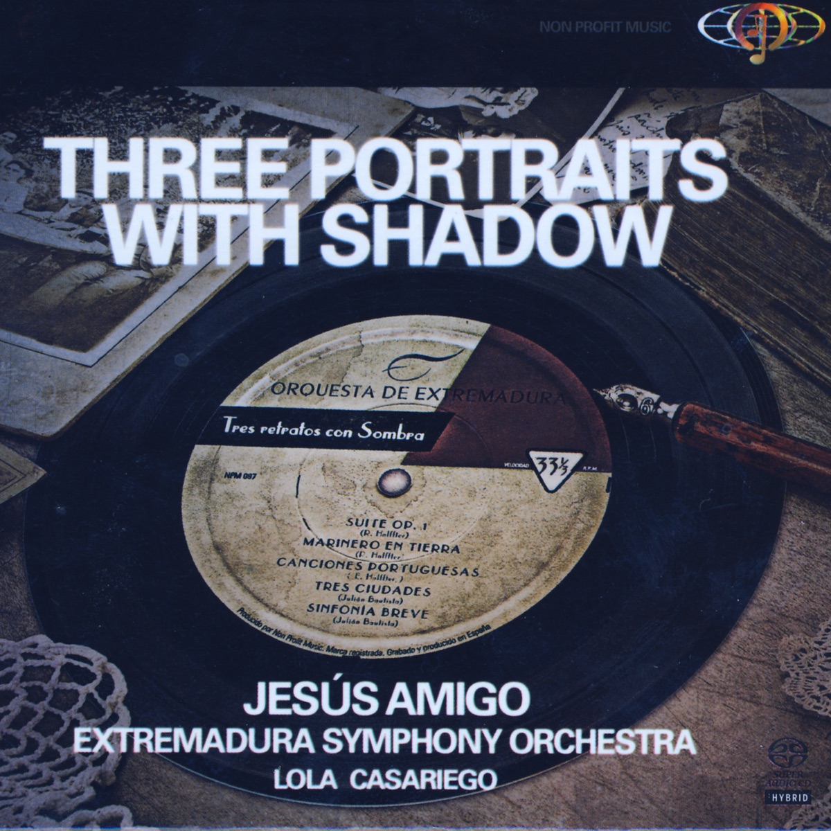 Three Portraits With Shadow by Extremadura Symphony Orchestra, Lola Casariego & Jesus Amigo album cover