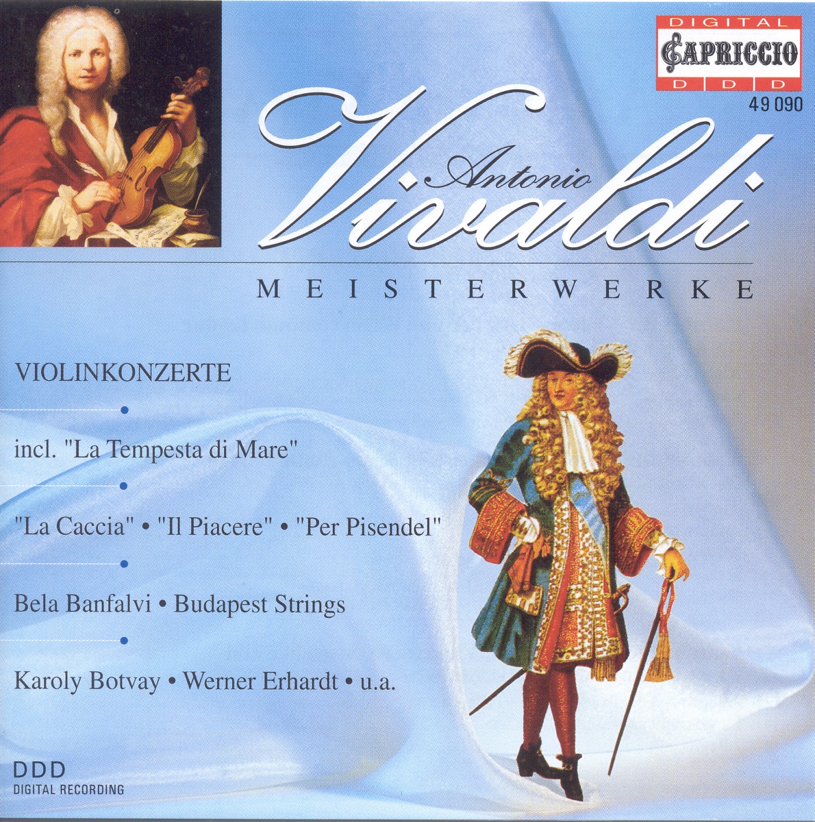 Vivaldi, A.: Violin Concertos, Rv 180, 242, 253, 362, 552 - Concerto Grosso, Rv 565 by Béla Bánfalvi, Budapest Strings, Karoly Botvay, Concerto Köln, Werner Erhardt, Werner Matzke, Andrea Keller, Sylvie Kraus & Maria Lindal album cover