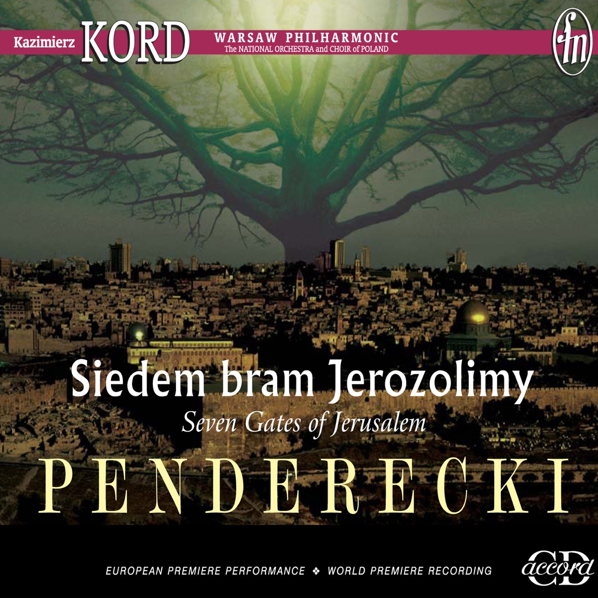 Penderecki, K.: Symphony No. 7 by Wieslaw Ochman, Ewa Podleś, Bozena Harasimowicz Hass, Izabela Klosinska, Romuald Tesarowicz, Warsaw Philharmonic Choir, Warsaw Philharmonic Orchestra, Kazimierz Kord & Gustaw Holoubek album cover