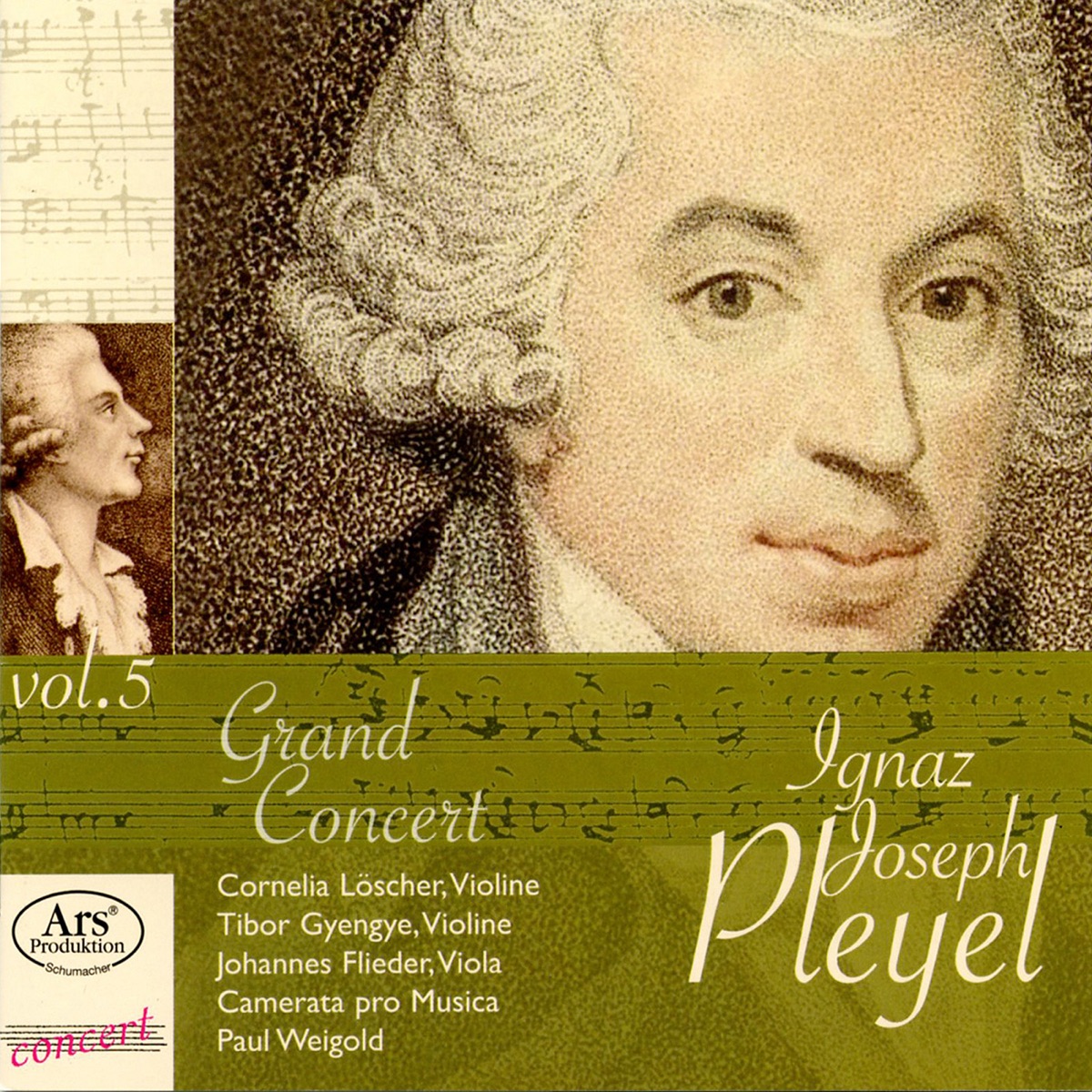 Pleyel: Vol. 5 - Grand Concert by Camerata Pro Musica Chamber Orchestra, Paul Weigold, Johannes Flieder, Cornelia Loscher & Tibor Gyenge album cover