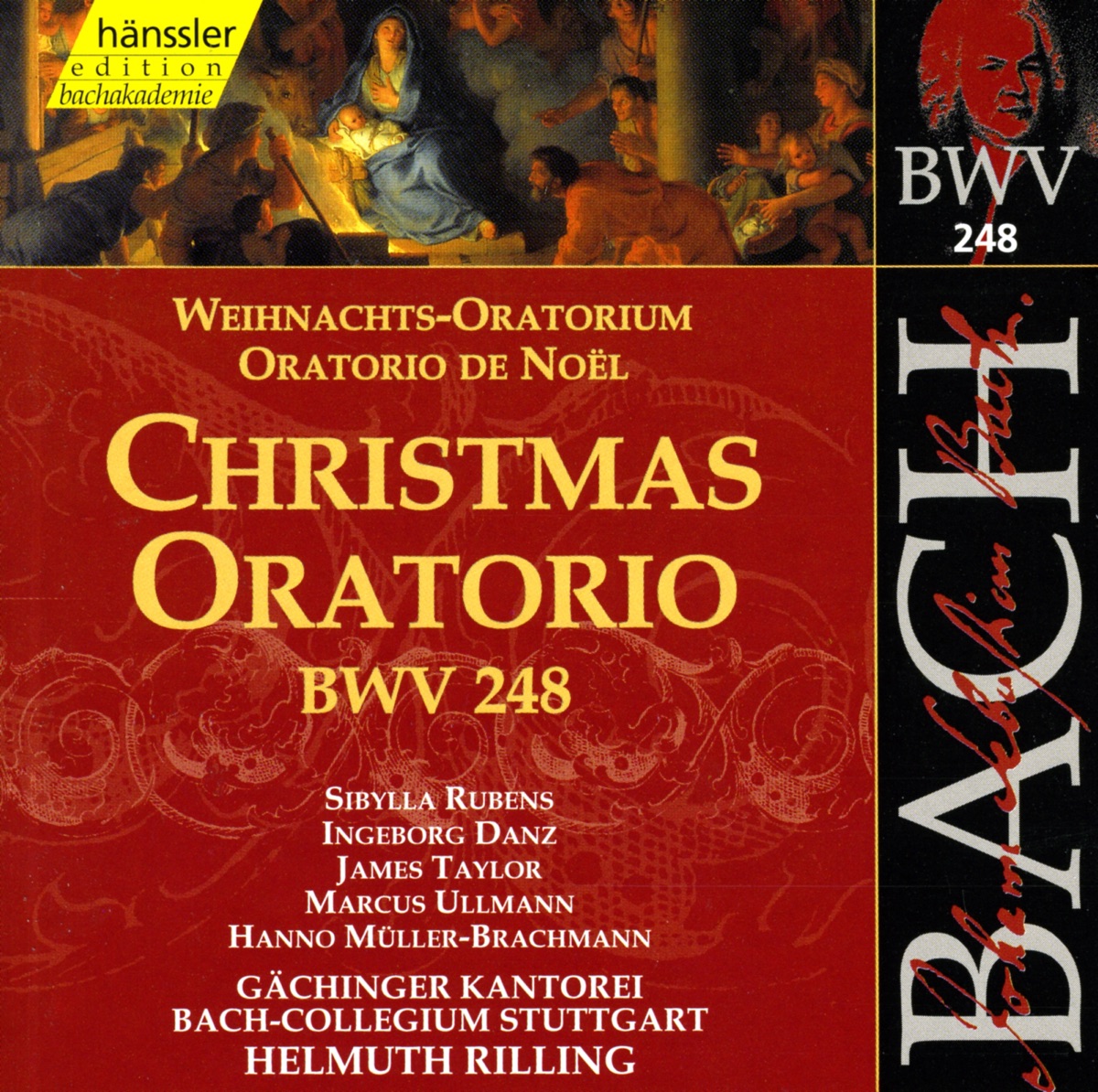 J.S. Bach: Christmas Oratorio, BWV 248 by Helmuth Rilling, Gächinger Kantorei Stuttgart & Bach-Collegium Stuttgart album cover