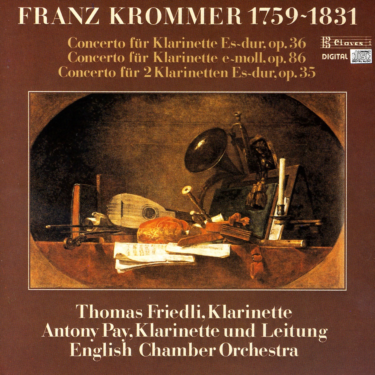 Krommer: Clarinet Concertos by Thomas Friedli, Antony Pay & English Chamber Orchestra album cover