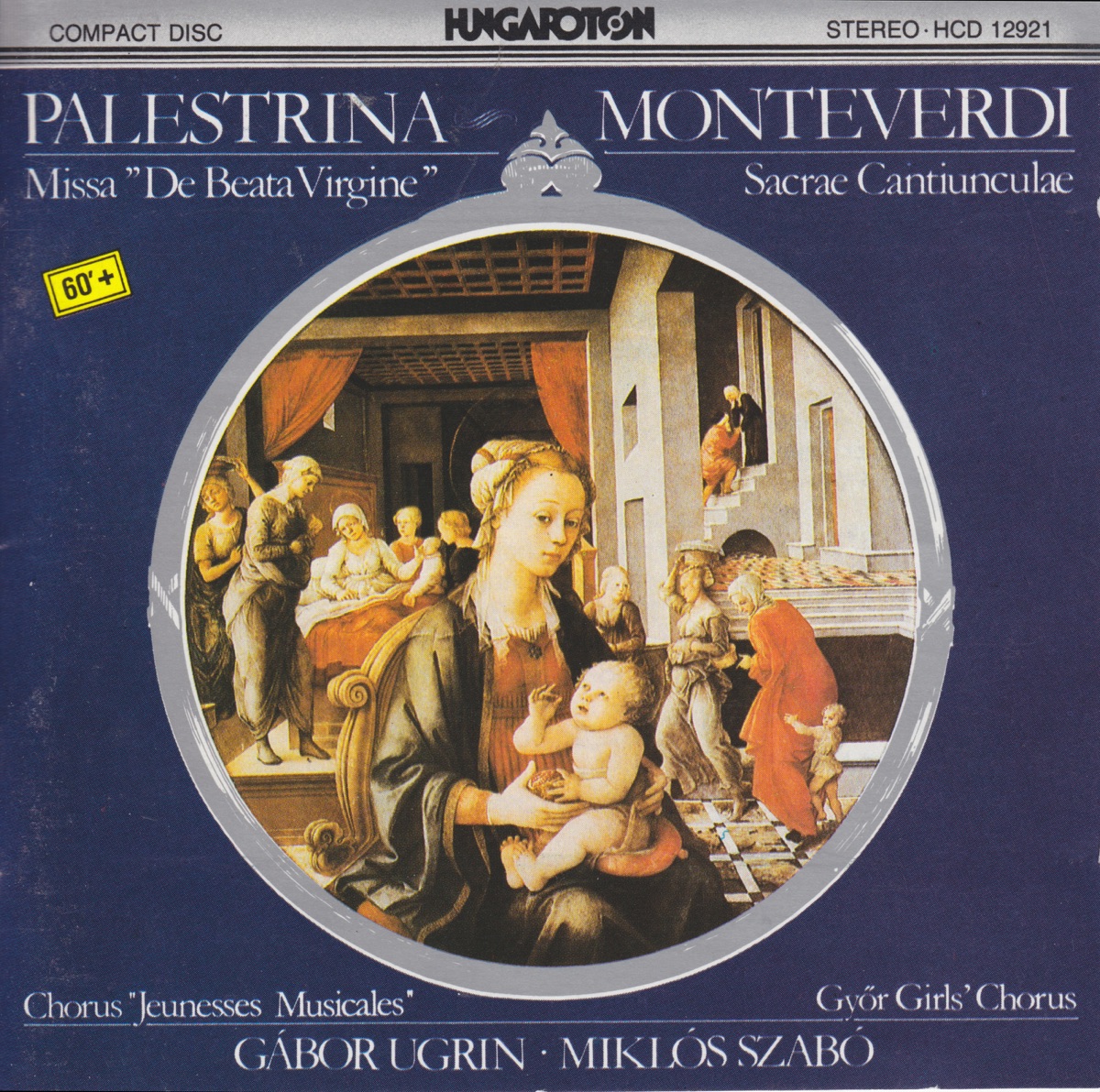Palestrina, Monteverdi by Chorus "Jeunesses Musicales", Gábor Ugrin, Győr Girls' Chorus & Miklos Szabo album cover