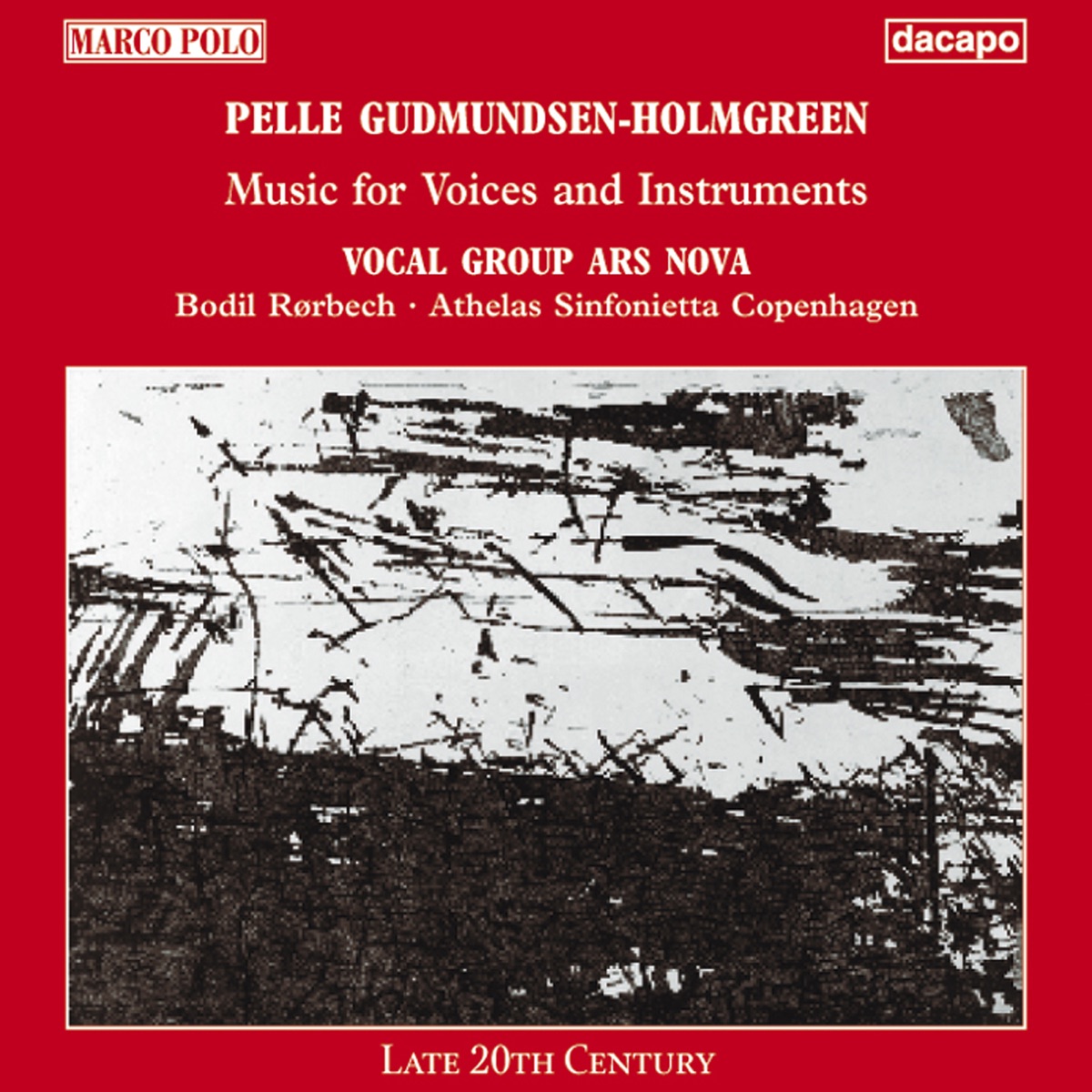 Gudmundsen-Holmgreen: Music for Voices and Instruments by Ars Nova, Ivan Hansen, Bodil Rørbech, Flemming Windekilde, Stig Hoffmeyer & Athelas Sinfonietta Copenhagen album cover