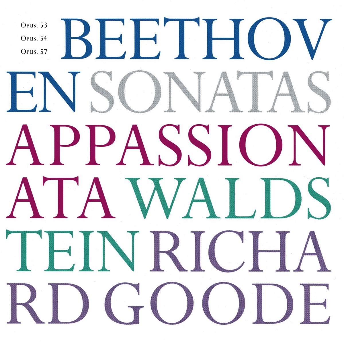 Beethoven Sonatas Op. 53 "Waldstein", 54, 57 "Appassionata" by Richard Goode album cover