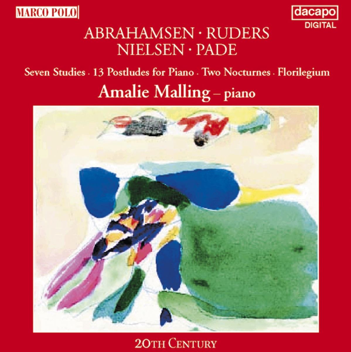 Abrahamsen - Ruders - Nielsen - Pade: Piano Music by Amalie Malling album cover