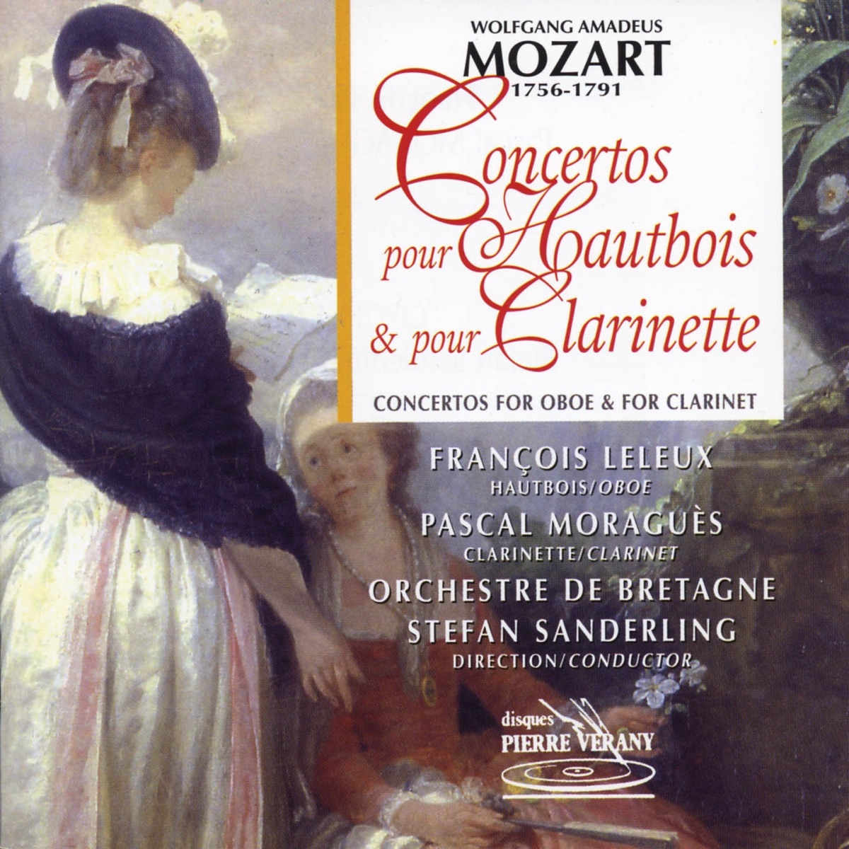 Mozart : Concertos pour hautbois & pour clarinette by Orchestre National de Bretagne, Stefan Sanderling, François Leleux & Pascal Moraguès album cover