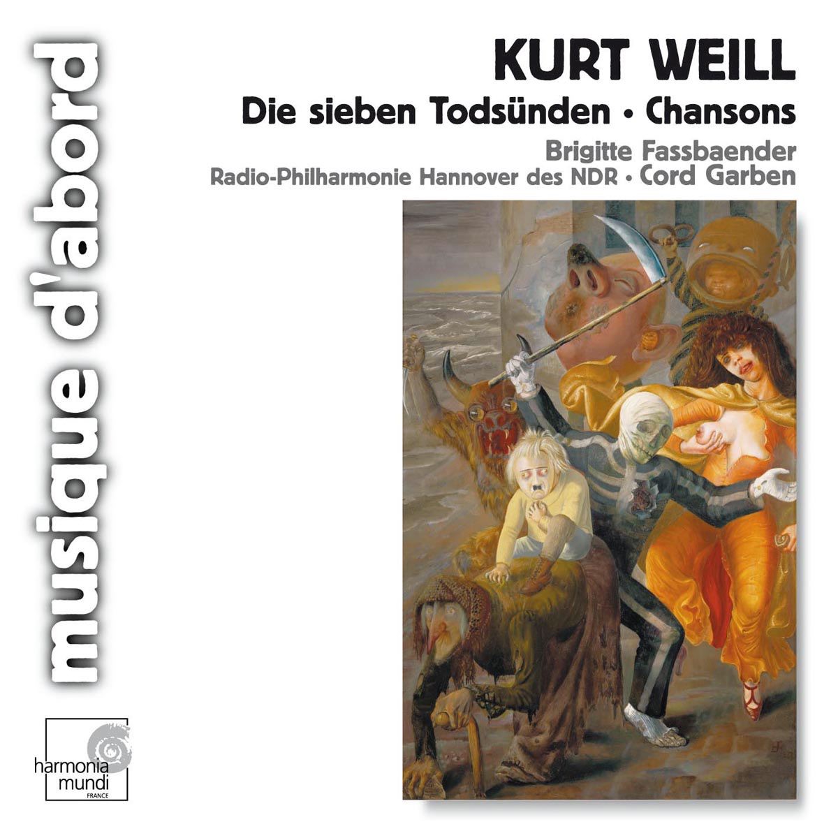 Weill: Die Sieben Todsünden (The Seven Deadly Sins), Chansons (Songs) by Brigitte Fassbaender, Cord Garben & Radio-Philharmonie Hannover des NDR album cover