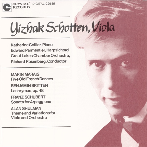Yizhak Schotten, Viola by Yizhak Schotten, Katherine Collier, Edward Pamentier, Great Lakes Chamber Orchestra & Richard Rosenberg album cover