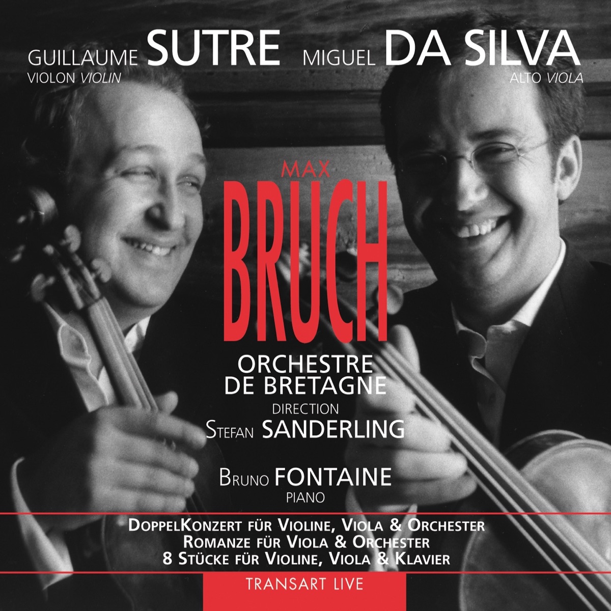 Bruch: DoppelKonzert Für Violine, Viola & Orchester, Romanze Für Viola & Orchester, 8 Stücke Für Violine, Viola & Klavier by Guillaume Sutre, Miguel Da Silva, Stefan Sanderling & Orchestre National de Bretagne album cover