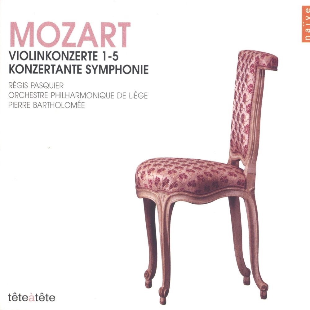 Mozart: Violinkonzerte 1-5 (Konzertante Symphonie) by Bruno Pasquier, Orchestre Philharmonique de Liège & Pierre Bartholomée album cover