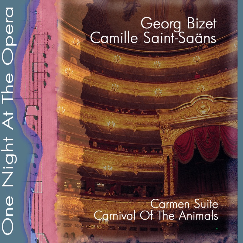 One Night At The Opera: Bizet; Carmen Suite & Camille Saint-Saens; Carnival Of The Animals (Karneval der Tiere) by Münchner Symphonisches Orchester, Nürnberger Symphoniker, Nürnberger Symphoniker, Georg Waldham, Othmar Mága & Paul Redinowski album cover